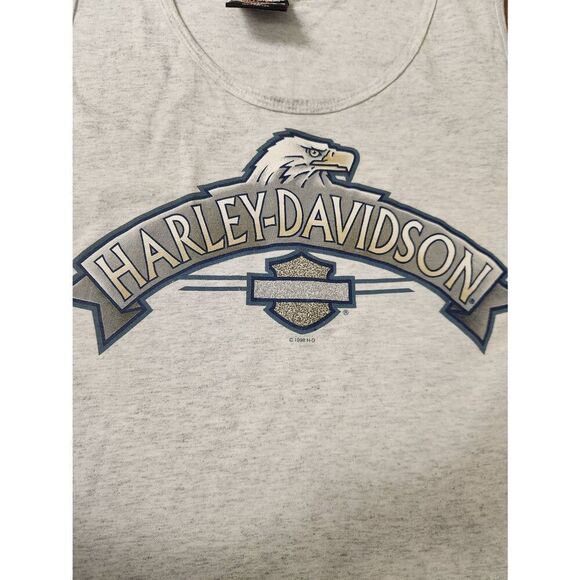 Harley-Davidson Vintage 1998 XL grey tank with Harley-Davidson and eagle on the - Picture 1 of 4